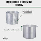 Hike Crew 100QT Outdoor Boiling Kit with Igniter| 110,000 BTU Seafood Boiler Set for Steaming or Cooking Fish, Crawfish, Crab & More | Includes Pot, Lid, Strainer, Burner Stand and Storage Cover