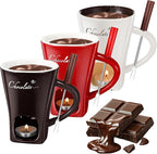 Chocolate Melting Mug With Candle, Ceramic Fondue Mug Meltie Cup, Melting Love Cup, Ideal Gifts For Christmas, Birthday, Wedding (3Pcs Mix)