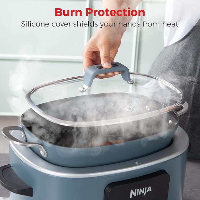 Goldlion Silicone Lid Handle Cover Compatible with Ninja Crockpot Slow Cooker - Heat-Resistant Handle Sleeve, Holder, Grip Accessories for Ninja Foodi Possiblecooker Pro, 2 Pack
