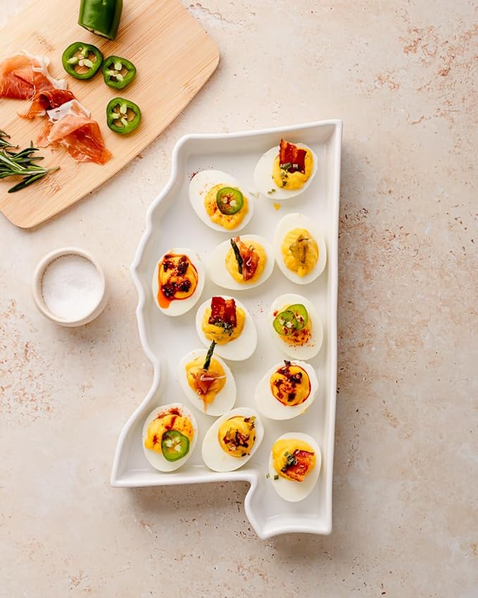 Mississippi Shaped Baking Dish Serving Platter or Decorative Tray Charming Porcelain Bakeware Oven Microwave and Dishwasher Safe