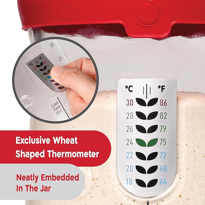 Pro Sourdough Starter Kit - 34oz Large Capacity Glass Fermentation Jar with Lid & Tracker, Sourdough Starter Fermenter for Homemade Sourdough, Bread Dough Prep & Culinary Fermentation, 2 Pack