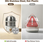 TAKOO 3-in-1 Electric Egg Cooker for Hard Boiled Eggs Poacher, Omelet Maker & Vegetable Steamer, Holds 14