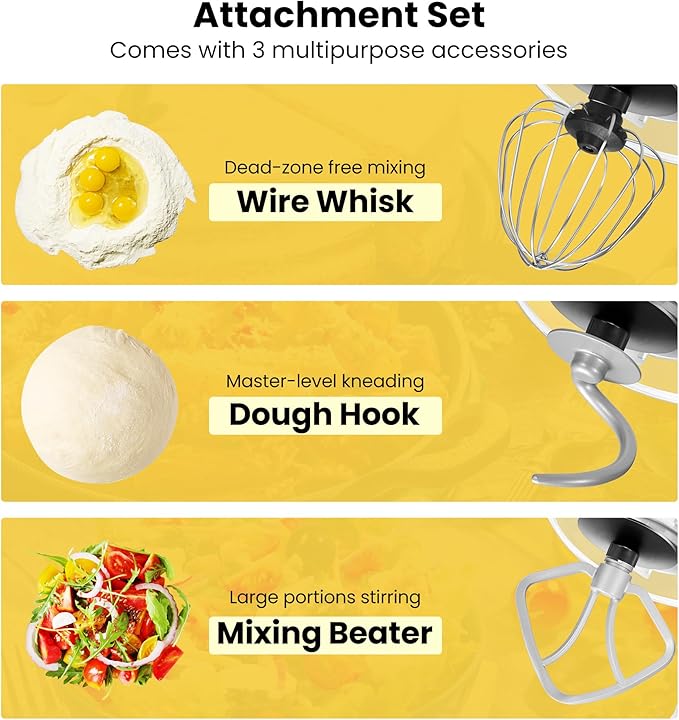 VIVOHOME Stand Mixer, 660W 10 Speed 6 Quart Tilt-Head Kitchen Electric Food Mixer with Beater, Dough Hook, Wire Whip and Egg Separator, Red