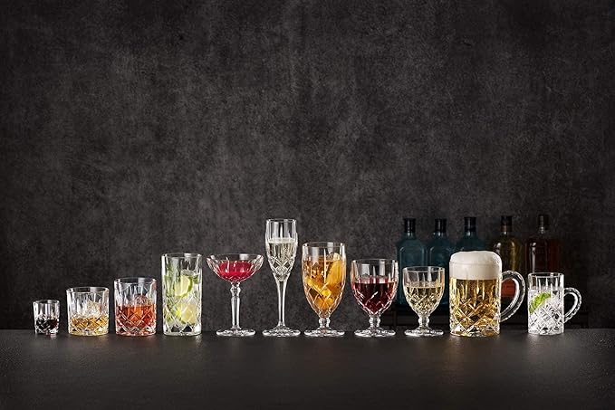Nachtmann Noblesse Collection Whiskey Glass, Set of 4 Crystal Clear Glasses, 4-Inch Tumbler for Scotch, Cocktail, Liquor, or Bourbon, 10-Ounce, dishwasher safe