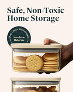 Caraway 1qt Glass Airtight Food Storage Container with Lid – Non-Toxic, BPA-Free Kitchen Storage Container – Stackable, Space-Saving Airtight Container for Dry Goods and More - Perracotta