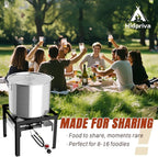 100QT Crawfish Boiler Kit, Waterproof Cover & 18-inch Skimmer, 110,000BTU Propane Burner Stove, 0-20PSIG Regulator, Aluminum Seafood Boil Pot, Crab Boil Pot with Basket