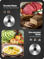 Meat Slicer 200W Electric Deli Food Slicer with 2 Removable 7.5" Stainless Steel Blade, Adjustable Thickness for Home Use, Child Lock Protection, Easy to Clean, Cuts Meat, Bread and Cheese