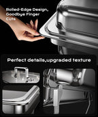 Chafing Dishes for Buffet 4 Pack, 9QT [Mirror-Like Polished Finish] Food Warmers for Parties Buffet [No Fingers Cut] Roll Edge Designed Chafing Dish Buffet Set for Any Party with Complete Set