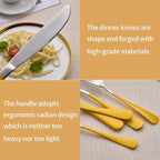 20-Piece Yellow Silverware Set 18/0 Stainless Steel Silverware Set Yellow Handle Cutlery Set Service for 4 Dinner Knives Forks Spoons Set Flatware Set Finish Dishwasher Safe