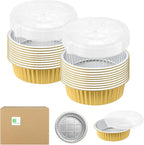 10" Sturdy Aluminum Foil Pans with Lids (20 Packs), 2X Thicker Heavy Duty Reusable Tin for Cooking Baking
