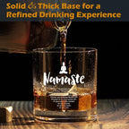 kunlisa Namaste Zen Gifts Whiskey Glasses, Meditation Spiritual Gifts for Women, Gift for Yoga Lovers, 10 oz Drinking Rocks Glasses for Women Whisky Cocktail Scotch Bourbon Liquor
