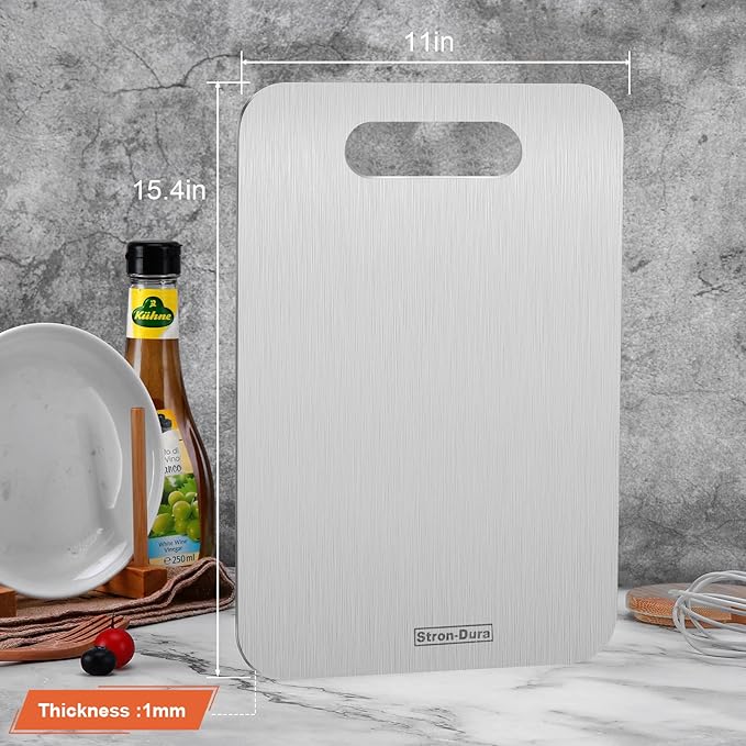 Cutting Boards for Kitchen, Cutting Board, Foodgrade Stainless Steel Cutting Board for Meat,Fruit, Vegetables, Outdoor or Indoor, L 15 .4" * 11"