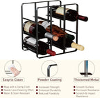 Buruis 9-Bottle Metal Wine Rack, Freestanding Holder Organizer for Red and White Wine, Kitchen Countertop, Pantry, No Assembly Required, Black