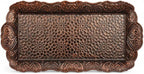 Alisveristime Small Ornate Metal Serving Tray – Ottoman Motif Decorative Tray (14.2" x 7.1", 10.8 oz) (Brown)