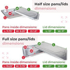 IDL Packaging Aluminum Foil Pans with Lids, Shallow - 75 pc Chafing Dish Set - 25 Full Size and 50 Half Size Steam Table Pans + Lids - Disposable Cookware for Catering, Buffet, Party, BBQ