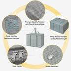 BALEINE 2Pk Insulated Reusable Grocery Bags, Collapsible Cooler Bag for Groceries, Heavy Duty Large Insulated Bag (16''x9''x13'', Urban Gray)