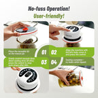 INKBIRD 3-in-1 Electric Jar Vacuum Sealer Kit for Wide/Regular Mouth Mason Jars & Bags, Wireless Portable & Automatic Mini Vacuum Sealer with Reusable Jar Lids*4 for Canning Jar, 100 Cycles, Gift