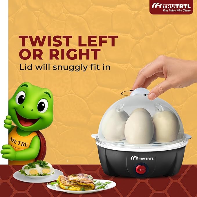 Electric Egg Cooker | Boils upto 7 eggs | Poacher | Omelet maker | Vegetable steamer, dumpling & More | Royal Black