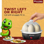 Electric Egg Cooker | Boils upto 7 eggs | Poacher | Omelet maker | Vegetable steamer, dumpling & More | Royal Black
