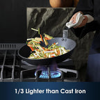 SENSARTE Nonstick Frying Pan Set 3-Piece, Oven Safe Skillets with Swiss Coating, Induction Compatible Chef Pan Set, Dishwasher Safe Cooking Pans, PFOA PFOS Free, 8, 10 and 12 Inch