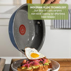 T-Fal Preserve Ceramic Nonstick Frying Pan 2-Pc Set, 8.5" & 11", Made without PFOA and PTFE, Oven Broiler Safe up to 350°F Cookware, InoCeram Glide Technology, Frying Pan Skillet, Pots & Pans, Blue