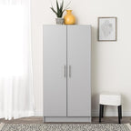 Prepac Elite Tall Garage Storage Cabinet & Pantry Storage Cupboard, 2-Door Freestanding Bathroom or Pantry Cabinet with Adjustable Shelves, 16" D x 32" W x 65" H, Light Gray