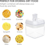 Vtopmart 6 PCS Airtight Food Storage Containers, BPA Free Plastic Snack Containers with Easy Lock Lids, for Kitchen Pantry Organization and Storage, Include 24 Labels, 0.5L