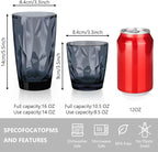 Topsky 16oz Plastic Tumblers Drinking Glasses Set of 4,Gray Acrylic Drinking Cups Wine Glasses Beverage Cups for Daily Use, Poolside, Outdoor&Indoor - Stackable,Dishwasher Safe,Easy to Clean