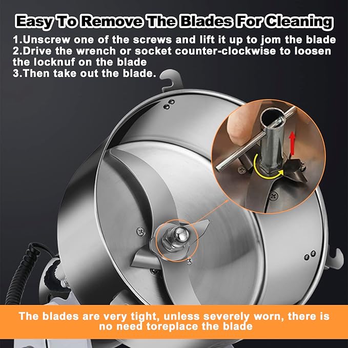 Electric Grain Grinder 800g,Swing Type Grain Mill Grinder 3000W,110V Stainless Steel High-speed Spice Herb Grinder Superfine Machine Dry Cereals Pulverizer Swing Type