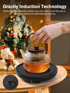 PUSEE Candle Mug Warmer, Gravity-Induction Coffee Mug Warmer for Desk with 2 Temp Settings, Auto Shut Off Coffee Cup Warmer, Beverage Warmers Heating Plate for Coffee, Tea, Milk and Candle Wax