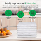 DG Collections Terry Dish Towels, 100% Cotton Kitchen Towels, Set of 6 (18x28 inch) Hand Towels - 400 GSM, Absorbent Terry Cloth Dish Towels for Kitchen, Soft Tea Towels - White Color