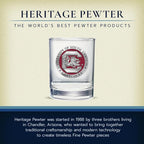 Heritage Pewter South Carolina Double Old Fashion | Double Rocks Glass 14 OZ for Liquor | Expertly Crafted Pewter Glass