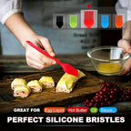 Walfos Silicone Pastry Brush, Heat Resistant Basting Brush Set, Perfect for Baking,BBQ Grill,Kitchen Cooking,Strong Steel Core and One-Pieces Design,BPA Free and Dishwasher Safe (5 Pcs)