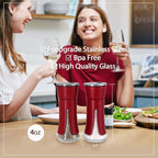 Red Salt and Pepper Shakers by Aelga, Salt Shaker with Adjustable Pour Holes, Red Kitchen Accessories, Decor for Kitchen,Restaurants,Camp,BBQ