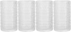 Glaver's Hobnail Drinking Glasses, Set of 4 Clear Vintage Beaded Glass Cups, 15 Oz. Cocktail Drinking Glassware Set, For Water Juice, Smoothies. Home, Dinner, Bar uses.