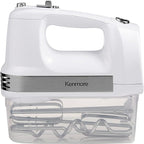 Kenmore Electric Hand Mixer - Kitchen 5 Speed Handheld Blender With Whisk, Beater, Dough Hook, Attachments Storage Case Batidora De Mano, Turbo Boost, Appliance For Cake Mix, Eggs, Whipping Cream