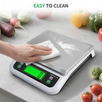 Large Digital Kitchen Scale 40kg/88lbs Commercial Food Scale with Tare and PCS Funtion for Parts and Coins LCD Display Stainless Steel Baking Scale for Cooking, Adapter Included (White, 40kg)