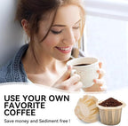 100 Count Fanativita K Cup Coffee Filters Disposable for Keurig Single Cup, Compatible with All Reusable K Cups (Unbleached)