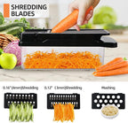 18 In 1 Vegetable Chopper, Vegetable Dice, Veggie Chopper with Container, Mandoline Slicer & Cheese Grater,Onion Potato Salad Food Chopper,Includes a free egg Slicer & onion holder for slicing