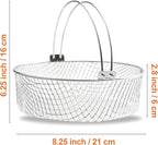 Air Fryer Basket, Steamer Basket for Instant Pot, 304 Stainless Steel Mesh Basket for Instant 6Qt 8Qt Air Fryer, Air Fryer Accessory 8 inch Basket with Handle