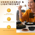 Modern Dinnerware Set – 40-Piece Plastic Plates and Bowls Set for 8, Reusable Unbreakable Dishes with Cups, Forks, Knives and Spoons, for Camping, Picnic or Daily Use