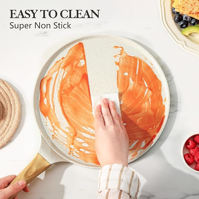 SENSARTE Nonstick Ceramic Cookware Set 23-Piece, Healthy Pots and Pans Set, Non-toxic Kitchen Cooking Set with Stay-Cool Handles, Silicone Utensils and Pot Protectors, PFAS & PFOA Free