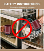 Self Heating Coffee Mug T1-16oz Fast Heating & Ultra Long-Lasting Battery Life, Heated Coffee Mug Up to 149℉ - Touch & App Controlled Coffee Mug, Birthday Gifts for Women and Men