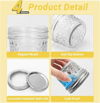 4 oz Glass Small Mason Jars, 40 Pack Regular Mouth Glass Canning Jars with Silver Aluminum Lids and Bands, Airtight Jam Jars for Food Storage, Fermenting, Honey, Dessert, DIY Candles Decor