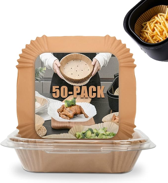 [3-Size] Air Fryer Disposable Paper Liner Compatible with COSORI Air Fryer Toaster Oven, Non-stick Air Fryer Parchment Paper Baking Accessories
