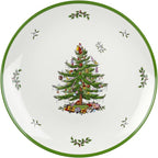 Spode Christmas Tree Melamine Round Platter - 14 Inch Shatterproof Serving Plate for Holiday Meals, Holiday Party - Festive Tableware for Indoor & Outdoor Use, Dishwasher Safe Christmas Dinnerware