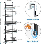 Adjustable 5-Tier Over the Door Pantry Organizer, Spice Rack, Narrow Hanging Shelf for Kitchen Storage and Organization