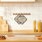 2PCS Boho Watercolor Floral Pot Holder with Loop,Heat Resistant Oven Pads,Hot Pat for Kitchen Cooking Baking Food