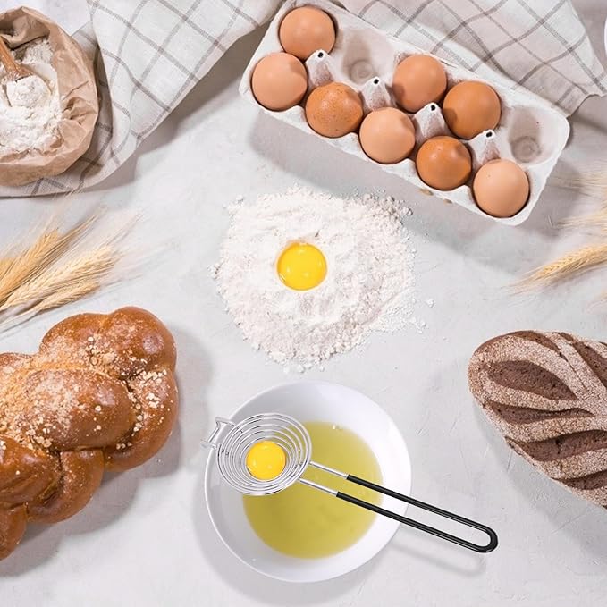 NileHome Egg Separator Egg Yolk White Separator Stainless Steel Egg White Yolk Sifting Filter Egg Divider Kitchen Tool for Baking Cake, Kitchen Gadget Cooking/Baker Tool (Black)