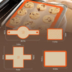 Silicone Baking Mat Set, Reusable Baking Mat, Non-Stick, Food Safe Silicone Mats for Baking, Oven Baking Sheet for Making Cookies, Macaroons, Bread